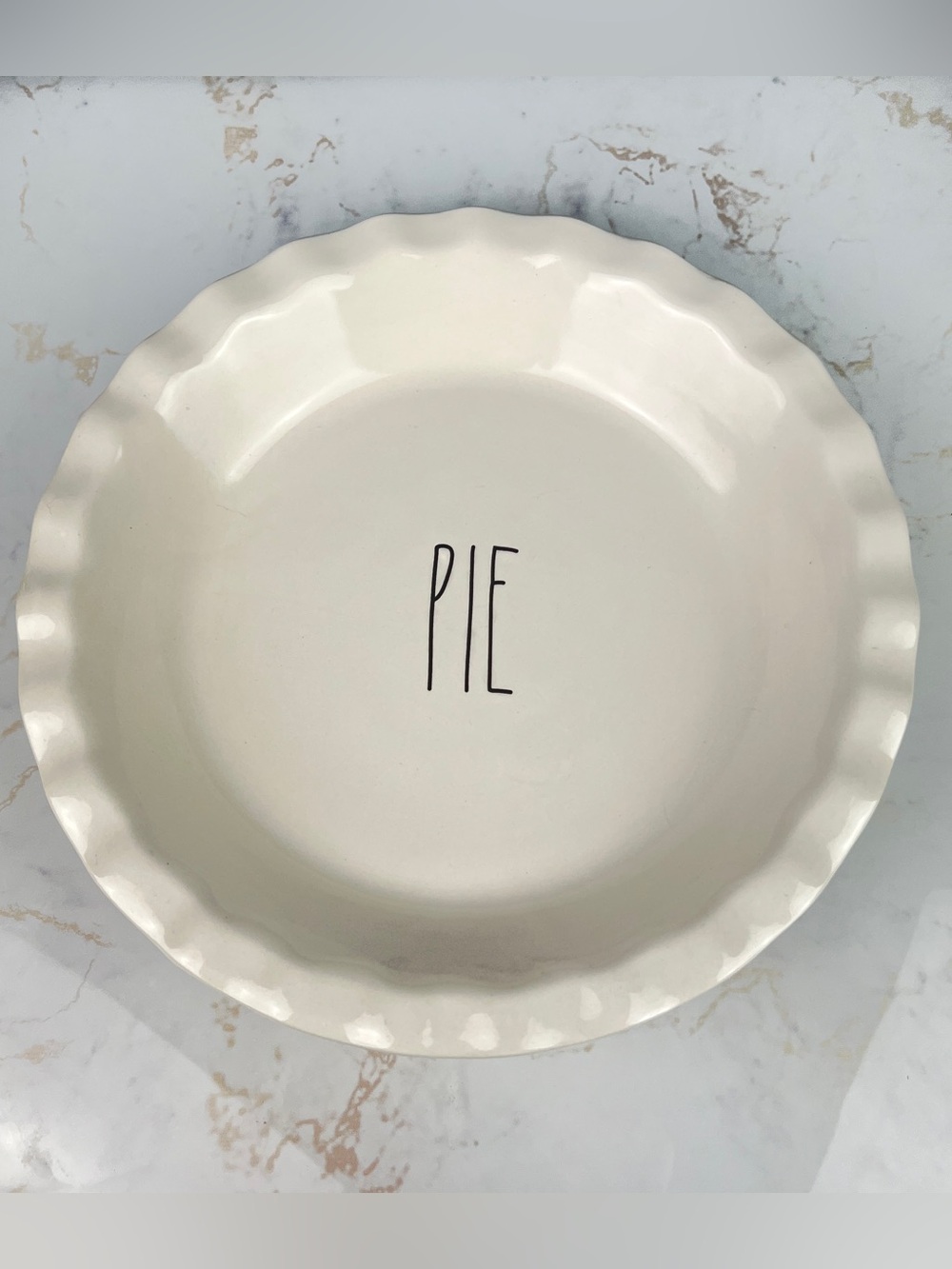 Rae Dunn 10” PIE Plate Ceramic Dish Platter Farmhouse Cottage Holiday